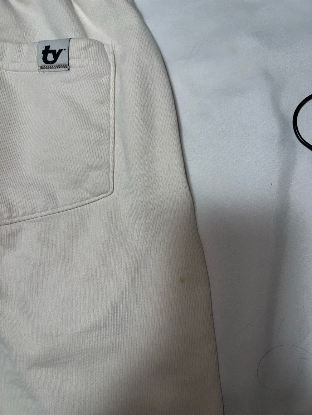 ty Branded Women's Cream Track Pants - Picture 3 of 4